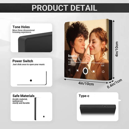 Personalized Music Fridge Magnet – Custom Song & Photo Magnet | Romantic Couple Gift