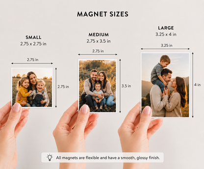 Flexible Photo Magnets | Set of 9 | Renter-Friendly Wall Decor