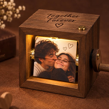Personalised Wooden Photo Flipbook – Hand Crank Christmas Gift
